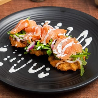 Potato Waffle with Smoked Salmon